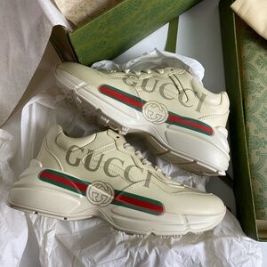 Gucci Cream Sneakers with Logo